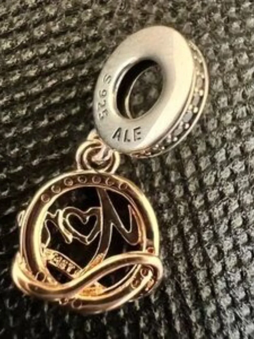 Pandora Rose Gold and Silver Mom Charm